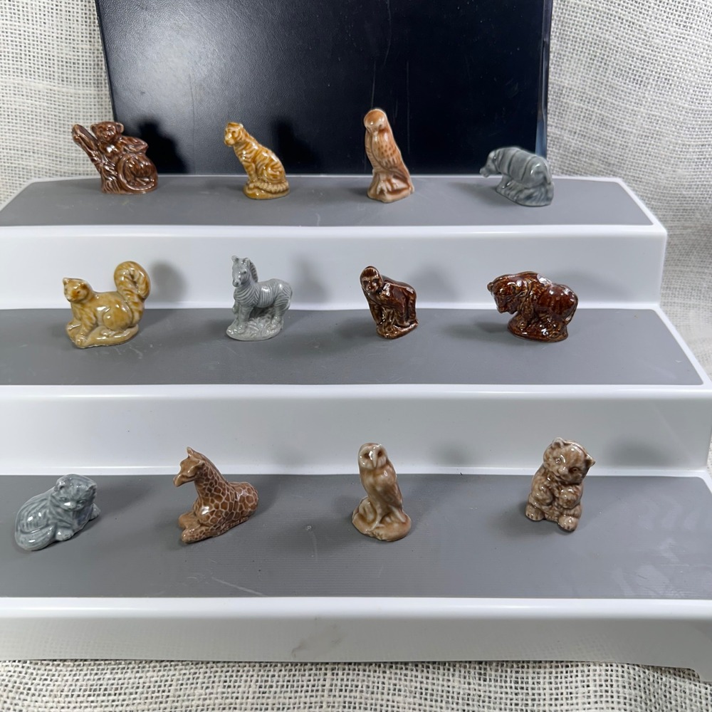 Wade Whimsies Red Rose Tea Figurines Lot 12 Zebra Giraffe Owl Buffalo Tiger Koal